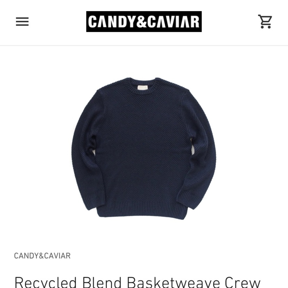Basketweave Crew Recycled Sweater